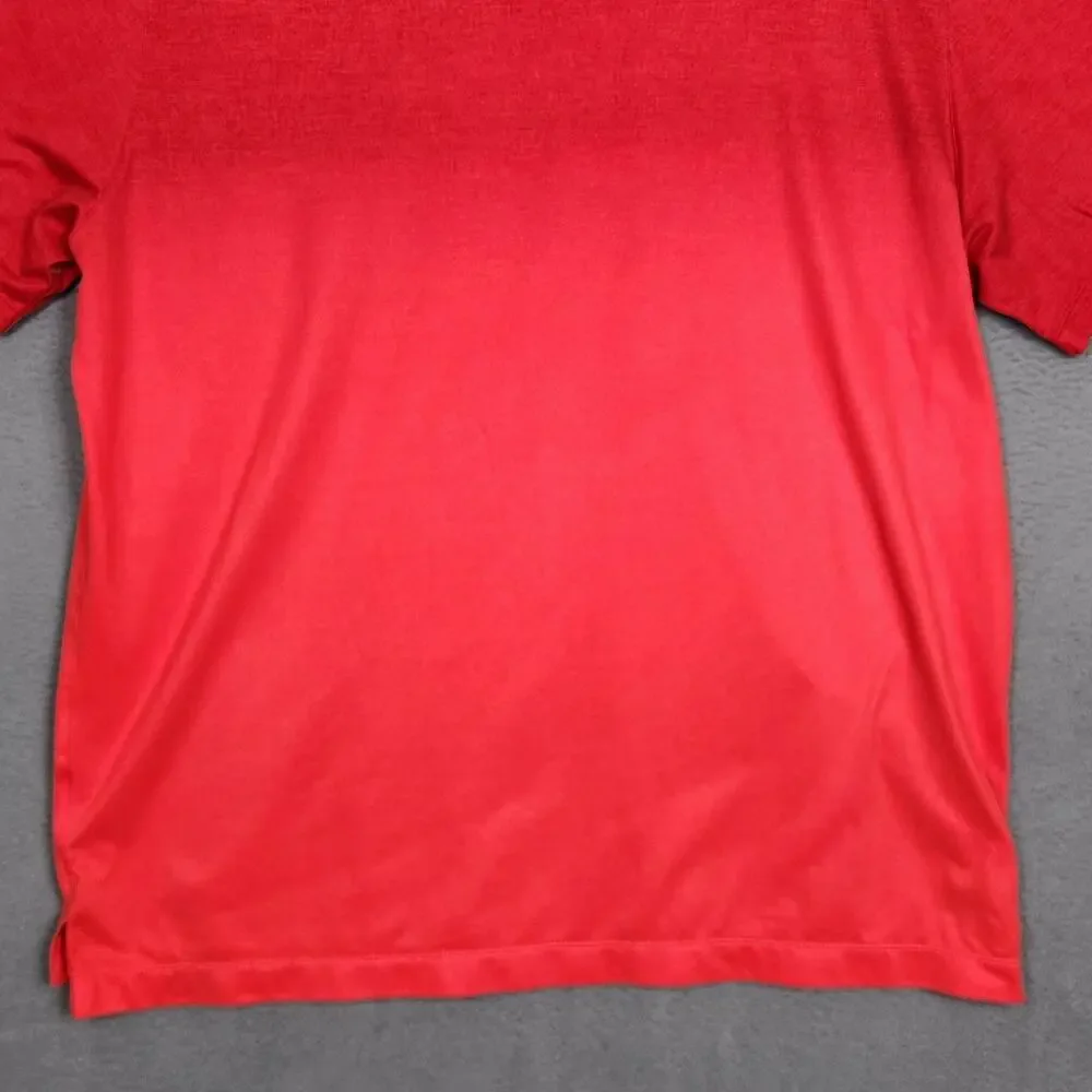 NIKE Golf Polo Shirt Mens 2XL Red Gradient Tour Performance Dri-FIT 802086-647